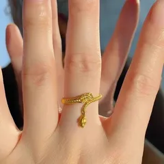 Couple Rings For Animal Lovers Featuring Alloy Material With 10K Real Gold Plated Coating And Andalusite Inlay, 0.03µm Thickness 3
