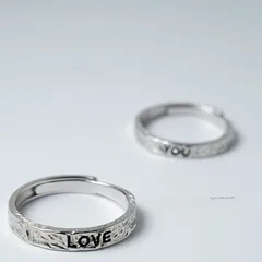 For Couple 1 Pair Silver Open Rings Featuring Waterproof Non Tarnish Platinum Plated Design, Ideal Friendship Rings 3