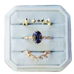 Creative Bohemian Style Three-Piece Set Rose Gold Rings Elegant Simple Color Split Rings Fashionable Women's Jewelry Accessories 5