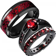 Accessories Wish Ruby Women's Ring  Stainless Steel Dragon Pattern Men's Ring Couple's Ring