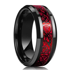 Accessories Wish Ruby Women's Ring  Stainless Steel Dragon Pattern Men's Ring Couple's Ring 2