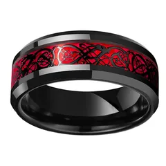 Accessories Wish Ruby Women's Ring  Stainless Steel Dragon Pattern Men's Ring Couple's Ring 3
