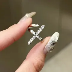 Cross Open Ring For Women In Metal Featuring Electroplated Finish 2