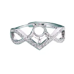 Crown Open Ring For Unisex Made Of Copper With Zircon Inlay Featuring Electroplated Finish 5