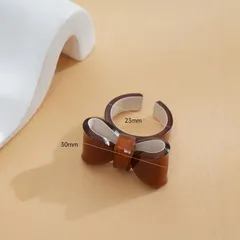 Cute Bow Knot Resin Women's Open Rings 2