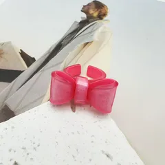 Cute Bow Knot Resin Women's Open Rings 4