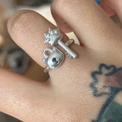 Cute Cat Open Ring For Women In Electroplated Alloy Featuring Three-Dimensional Craftsmanship 4