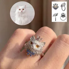 Cute Cat Open Ring For Women In Silver Alloy Featuring An Adorable Design 4