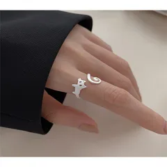 Cute Cat Open Ring For Women Made Of Zinc Alloy Featuring Electroplated Finish 3