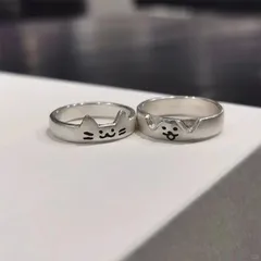 Cute Cat Rings For Unisex Featuring 2 Pieces Set Made Of Metal