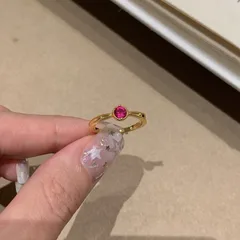 Cute Cherry Ring For Women In Red Copper With Zircon Inlay