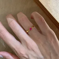 Cute Cherry Ring For Women In Red Copper With Zircon Inlay 2