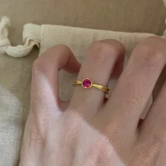 Cute Cherry Ring For Women In Red Copper With Zircon Inlay 3