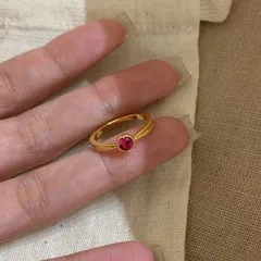 Cute Cherry Ring For Women In Red Copper With Zircon Inlay 4