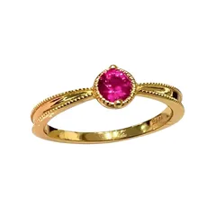 Cute Cherry Ring For Women In Red Copper With Zircon Inlay 5
