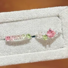 Cute Flowers Open Rings For Women, 2 Pieces Set In Alloy With Zircon Inlay, Available In Colour 2