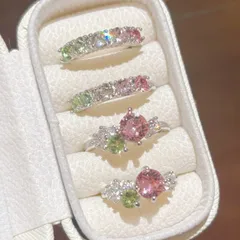 Cute Flowers Open Rings For Women, 2 Pieces Set In Alloy With Zircon Inlay, Available In Colour 3