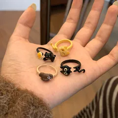 Cute Multicolor Metal Cat Open Rings For Women, Handmade With Unique Craftsmanship 2