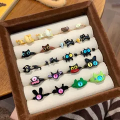 Cute Multicolor Metal Cat Open Rings For Women, Handmade With Unique Craftsmanship 4