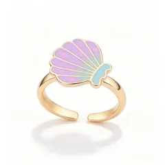 Cute Rabbit Enamel Adjustable Ring For Women In Electroplated Copper 2