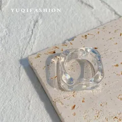 Cute Rhombus Open Rings For Unisex, Made Of Plastic, 4 Pieces Set 4