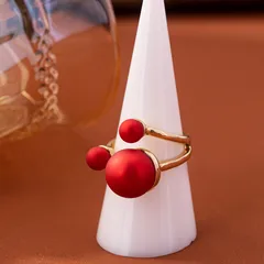 Cute Simple Style Pearl Flower Arylic Alloy Asymmetrical Twist Acrylic Unisex Rings 4