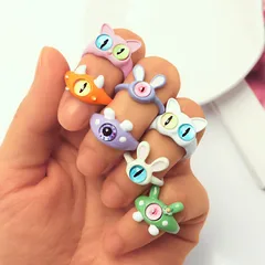 Cute Light Purple Monster Open Ring For Women In Alloy, 1 Piece, Perfect Christmas Gift
