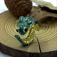 Cute Unisex Lizard Open Ring For Everyday Wear In Green Alloy Featuring Electroplated Finish 3