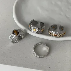 Daisy Bohemian Rings For Women In Electroplated Metal With Zircon Inlay, Available In Colour 3