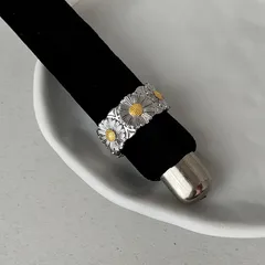 Daisy Bohemian Rings For Women In Electroplated Metal With Zircon Inlay, Available In Colour 4
