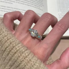Daisy Open Ring For Women In Silver, Electroplated Copper With Zircon Inlay 2