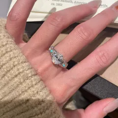 Daisy Open Ring For Women In Silver, Electroplated Copper With Zircon Inlay 4