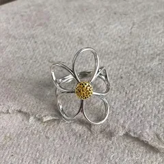 Daisy Ring For Women In Silver Zinc Alloy Featuring Electroplated Finish 5
