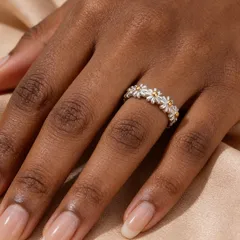 Daisy Waterproof Non Tarnish Copper Ring For Women Featuring 18K Real Gold Plated With 0.03µm Thickness, Perfect For Valentine's Day