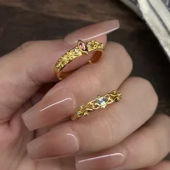 Devil's Eye Electroplated Copper Ring For Women With Zircon Inlay In Retro Style