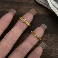 Devil's Eye Electroplated Copper Ring For Women With Zircon Inlay In Retro Style 3