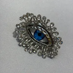 Devil's Eye Exaggerated Women's Ring Set In Gold With Rhinestones, Made Of Alloy 3