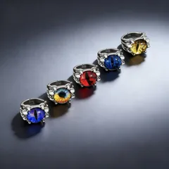 Devil's Eye Hip-Hop Ring For Women In Purple Alloy With Claw Setting 2