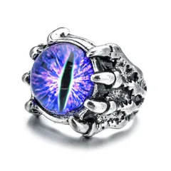 Devil's Eye Hip-Hop Ring For Women In Purple Alloy With Claw Setting 4