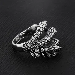 Dragon And Wish New Fashion Retro Ring Domineering Men's Personality Open Dragon Claw Ring Eagle Claw  Exclusive 3