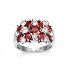 Dragon Hot Wish Luxury Red Diamond Fashion Ruby Ring  Zircon Personalized Creative Flower Ring 2