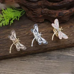 Dragonfly Ring For Women In Gold Zinc Alloy Featuring Enamel Craftsmanship