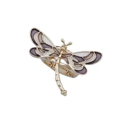 Dragonfly Ring For Women In Gold Zinc Alloy Featuring Enamel Craftsmanship 5