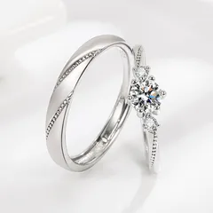 Elegant And Cute Love At First Sight Fashion Couple Ring Men's And Women's  Simple Personality Open Ring Adjustable Ring Ring 2
