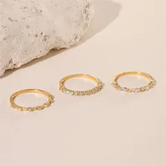 Elegant Bohemian Style Women's Ring Set Simple Zircon Jewelry Premium Sensation Lightweight Luxury Ring Fashion Accessory 3
