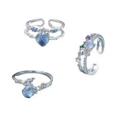 Elegant Classic Style Heart Shape Butterfly Alloy Plating Zircon Women's Open Rings 5