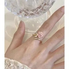 Elegant Enamel Blue Pink Zircon Ring For Women Luxury Geometric Bohemian Style Alloy Jewelry Finger Ring Unique Fashion Accessory 3