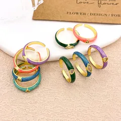 Elegant Enamel Oil Drop Ring Fashion Women's Evil Eye White Gold Luxury Style Alloy Jewelry Personality Accessory