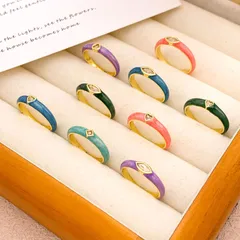 Elegant Enamel Oil Drop Ring Fashion Women's Evil Eye White Gold Luxury Style Alloy Jewelry Personality Accessory 3