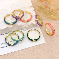 Elegant Enamel Oil Drop Ring Fashion Women's Evil Eye White Gold Luxury Style Alloy Jewelry Personality Accessory 4